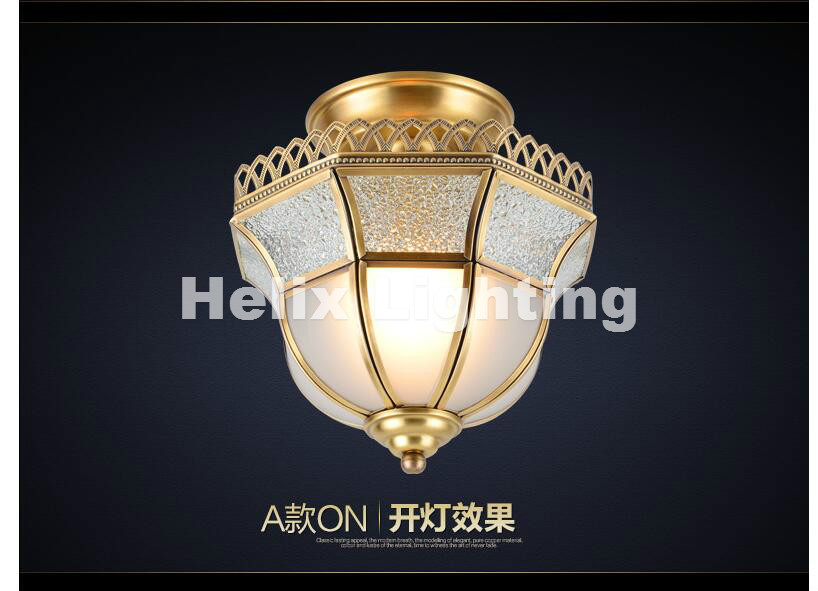 d24cm bronze american countryside style wrought iron led ac ceiling light cloth art asile lamp bedroom decoration lamp ship