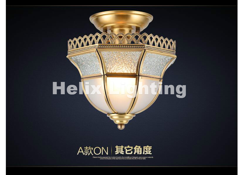 d24cm bronze american countryside style wrought iron led ac ceiling light cloth art asile lamp bedroom decoration lamp ship