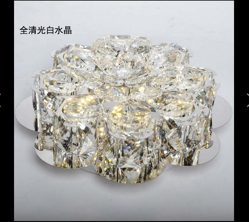 d300mm 15w led crystal ceiling light fixture chrome led ceiling light lighting lamp flush mount ac guaranteed guaranteed