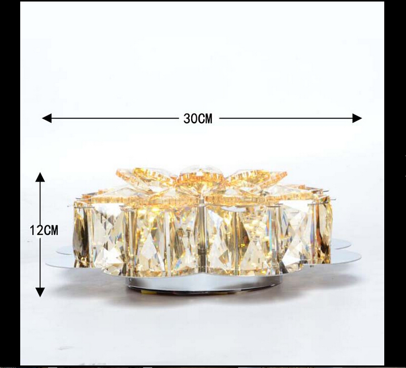 d300mm 15w led crystal ceiling light fixture chrome led ceiling light lighting lamp flush mount ac guaranteed guaranteed