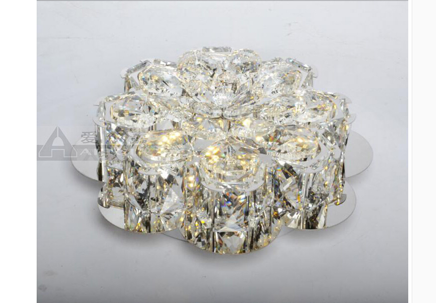 d300mm 15w led crystal ceiling light fixture chrome led ceiling light lighting lamp flush mount ac guaranteed guaranteed