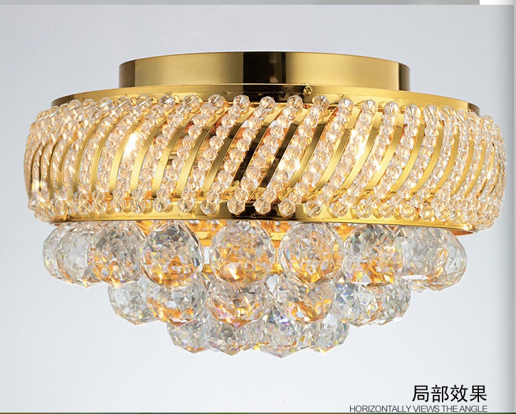 d350mm k9 crystal ceiling light fixture gold ceiling light lighting lamp flush mount guaranteed ac