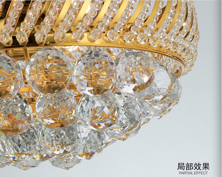 d350mm k9 crystal ceiling light fixture gold ceiling light lighting lamp flush mount guaranteed ac