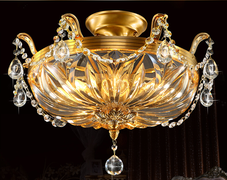 d450mm crystal ceiling lamp european garden luxury crystal ceiling lamp copper bronze lamp crystal lamp