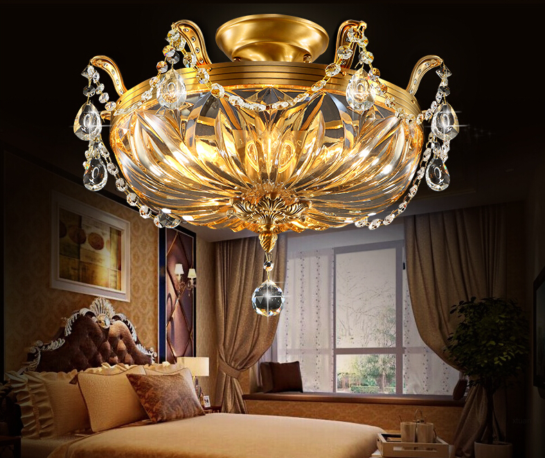 d450mm crystal ceiling lamp european garden luxury crystal ceiling lamp copper bronze lamp crystal lamp