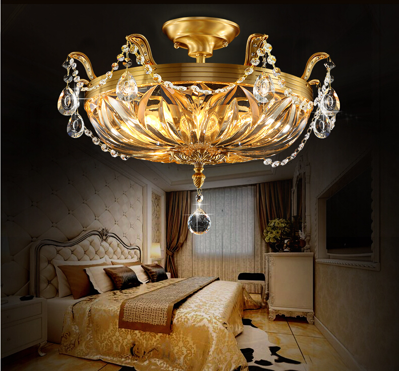 d450mm crystal ceiling lamp european garden luxury crystal ceiling lamp copper bronze lamp crystal lamp