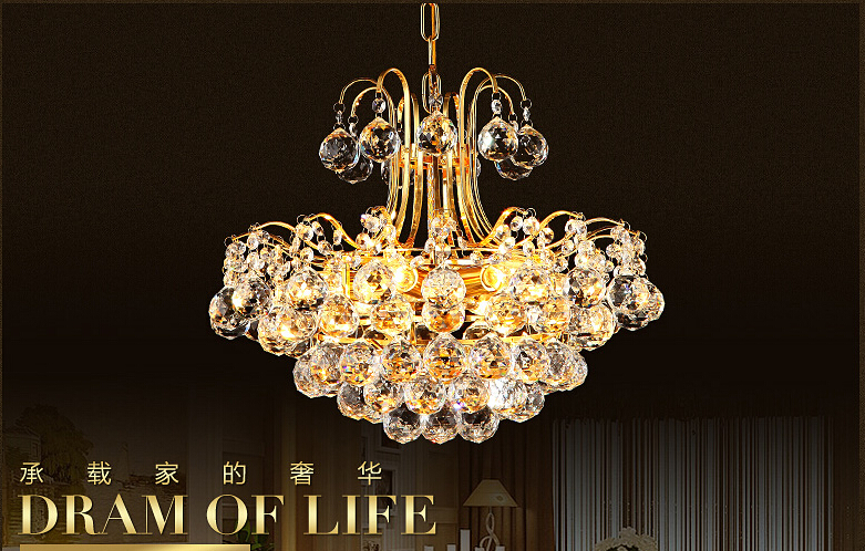 d450mm luxury k9 crystal chandelier lamp k9 golden crystal el hall light led crystal pendant guaranteed