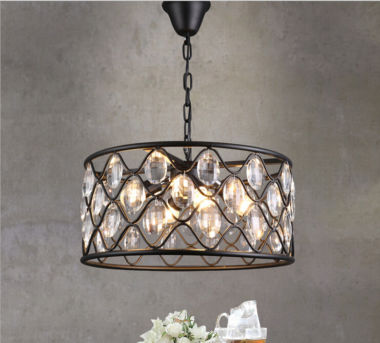 d460mm k9 transparent kitchen pendant light coffee shop bar light led lustres crystal pendant lamp lighting