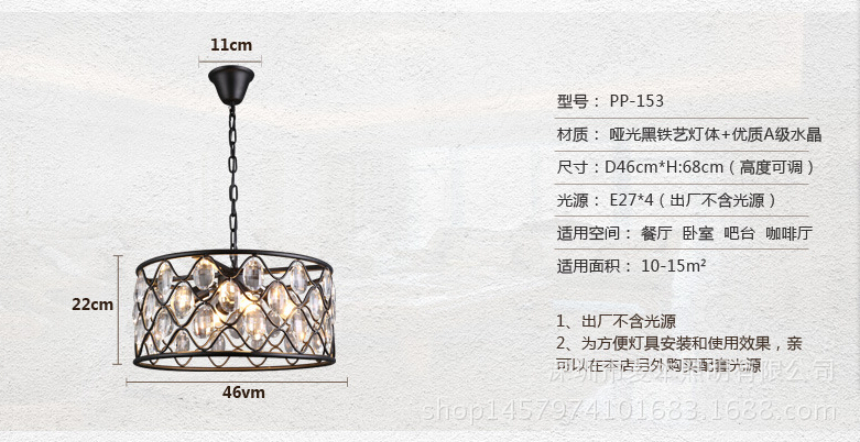 d460mm k9 transparent kitchen pendant light coffee shop bar light led lustres crystal pendant lamp lighting