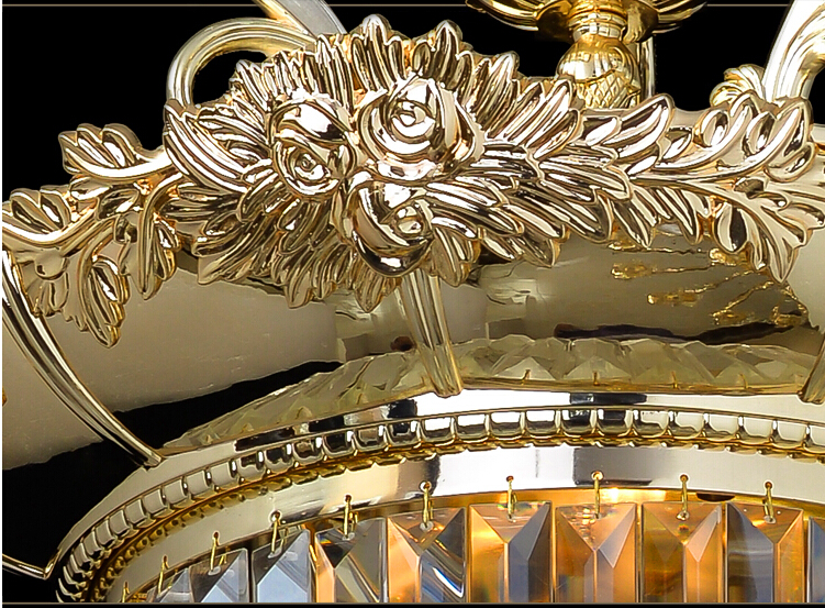 d470mm h630mm brass color crystal chandelier lamp crystal lustre bronze light fixture villa cristal lighting ac