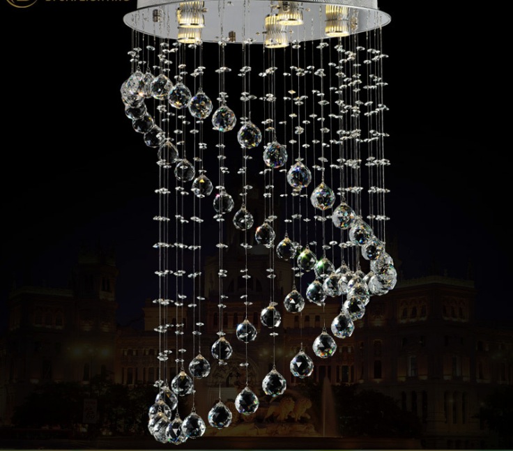 d500mm led ceiling lamp k9 crystal chandelier light fixture crystal lamp stair lighting ac guaranteed