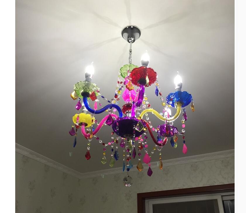 d600mm 6l colorful crystal chandelier bohemia chandelier lustres de cristal decoration tiffany crystal chandeliers home lighting