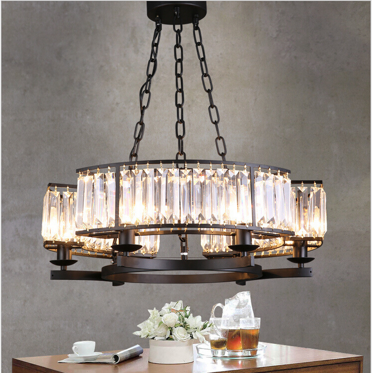 d600mm k9 transparent kitchen pendant light coffee shop bar light led lustres crystal pendant lamp lighting