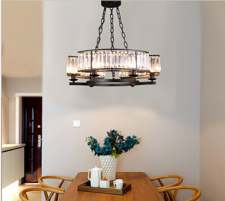 d600mm k9 transparent kitchen pendant light coffee shop bar light led lustres crystal pendant lamp lighting