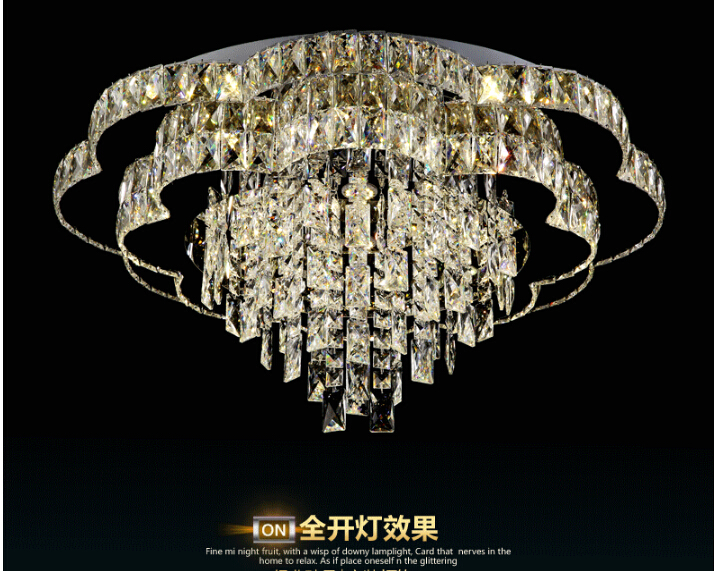 d600mm modern led crystal ceiling lamp art deco led crystal ceiling light fixtures flowral guaranteed + !