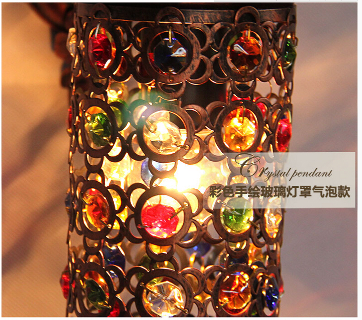 d90mm h400mmtiffany wall lamp european bedroom lamp color crystal sconce lams luminaria e27 110-240v ac guaranteed