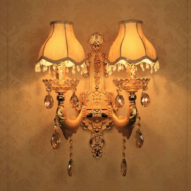 double-head candle lamp sitting room dining-room lamp bedroom bedside k9 crystal lamp