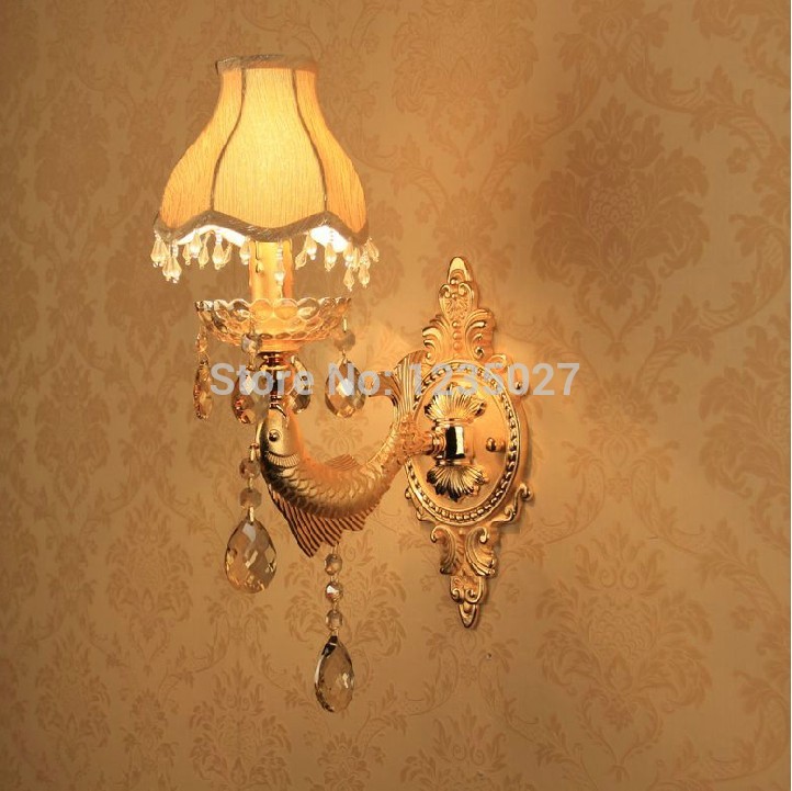 eu style alloy single side e14 candle bulb silver wall mounted indoor crystal wall lamps lighting