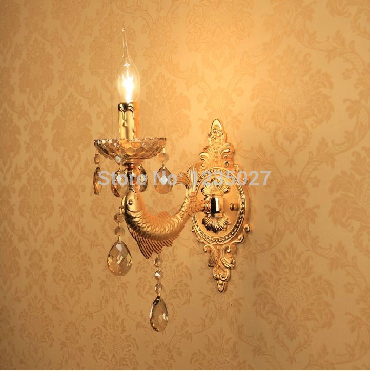 eu style alloy single side e14 candle bulb silver wall mounted indoor crystal wall lamps lighting