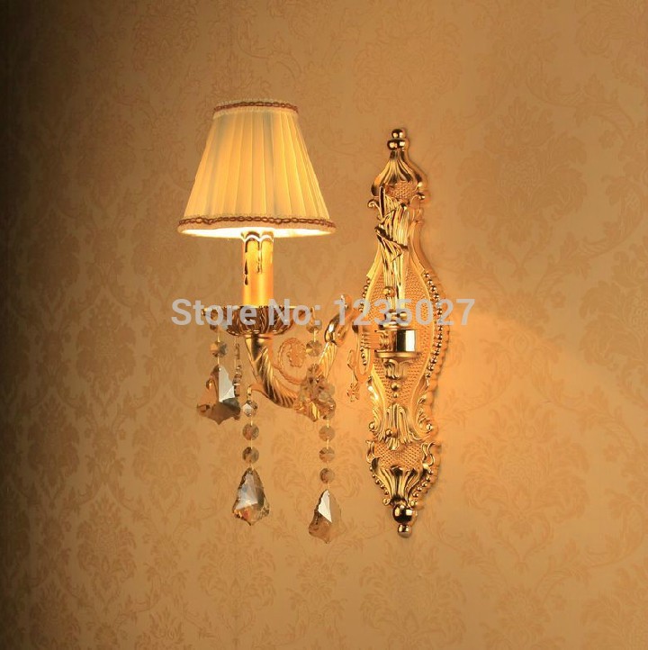 eu style alloy single side e14 candle bulb silver wall mounted indoor crystal wall lamps lighting