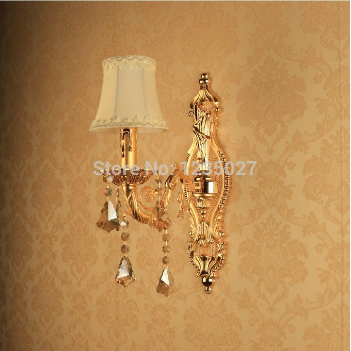 eu style alloy single side e14 candle bulb silver wall mounted indoor crystal wall lamps lighting