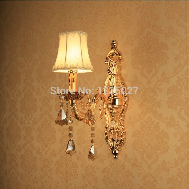 eu style alloy single side e14 candle bulb silver wall mounted indoor crystal wall lamps lighting