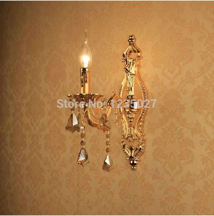 eu style alloy single side e14 candle bulb silver wall mounted indoor crystal wall lamps lighting