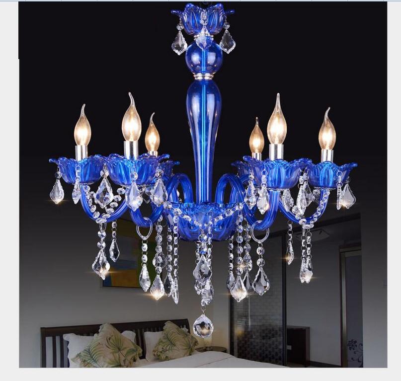 european blue crystal chandelier chandelier lustres de cristal decoration modern clear crystal ac chandelier home lighting