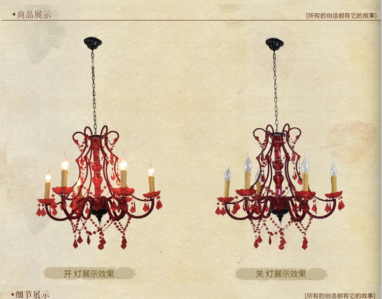 european style chandelier beaded acrylic chandelier with 6 lights christmas pendant lamp 110v-220v