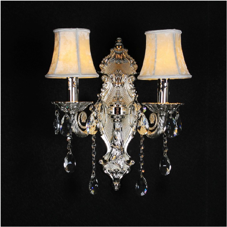 european style crystal wall lamp/ bedroom bedside wall lamp/ crystal candle wall lamp/ whole and retail