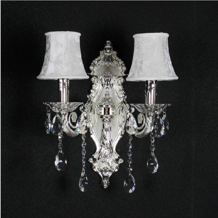 european style crystal wall lamp/ bedroom bedside wall lamp/ crystal candle wall lamp/ whole and retail