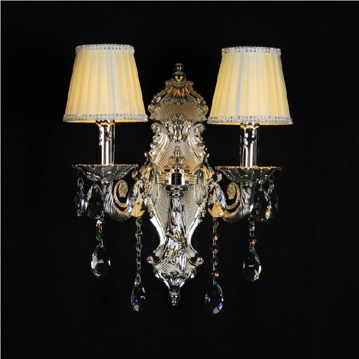 european style crystal wall lamp/ bedroom bedside wall lamp/ crystal candle wall lamp/ whole and retail