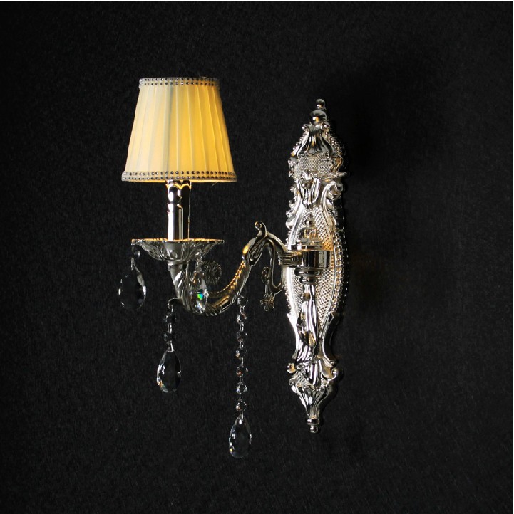 european style crystal wall lamp/ bedroom bedside wall lamp/ crystal candle wall lamp/ whole and retail