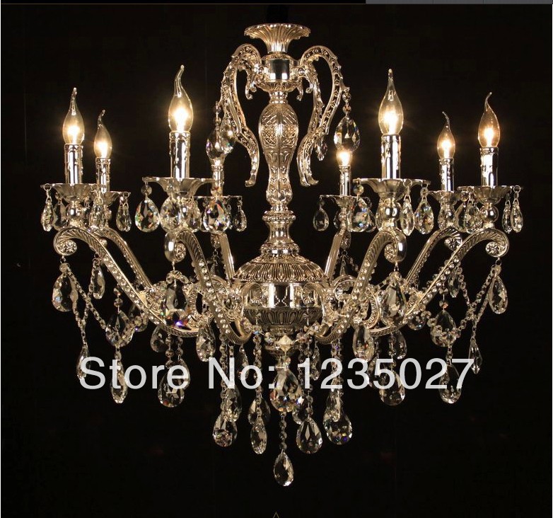 ew style european golden crystal chandelier lighting fixture, crystal pendant lamp fast md8858-l8 d850mm h800mm