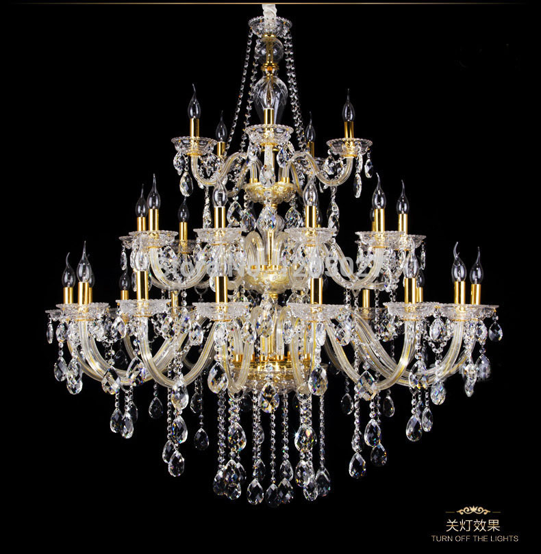 factory direct selling el clear candle crystal light chandelier k9 crystal d1200mm h1300mm candle lamp