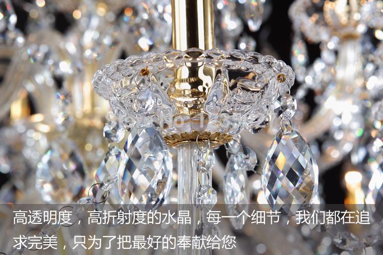 factory direct selling el clear candle crystal light chandelier k9 crystal d1200mm h1300mm candle lamp