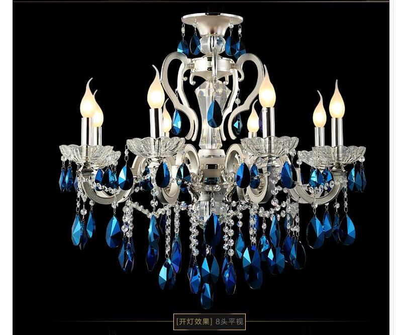 factory direct selling modern dark blue crystal pendant lamp ceiling lamp chandelier dining room lighting led bulbs included