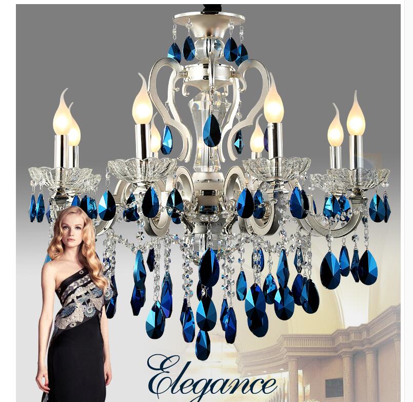 factory direct selling modern dark blue crystal pendant lamp ceiling lamp chandelier dining room lighting led bulbs included