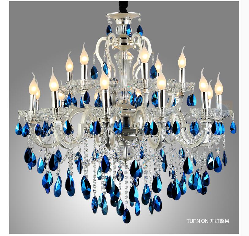 factory direct selling modern dark blue crystal pendant lamp ceiling lamp chandelier dining room lighting led bulbs included