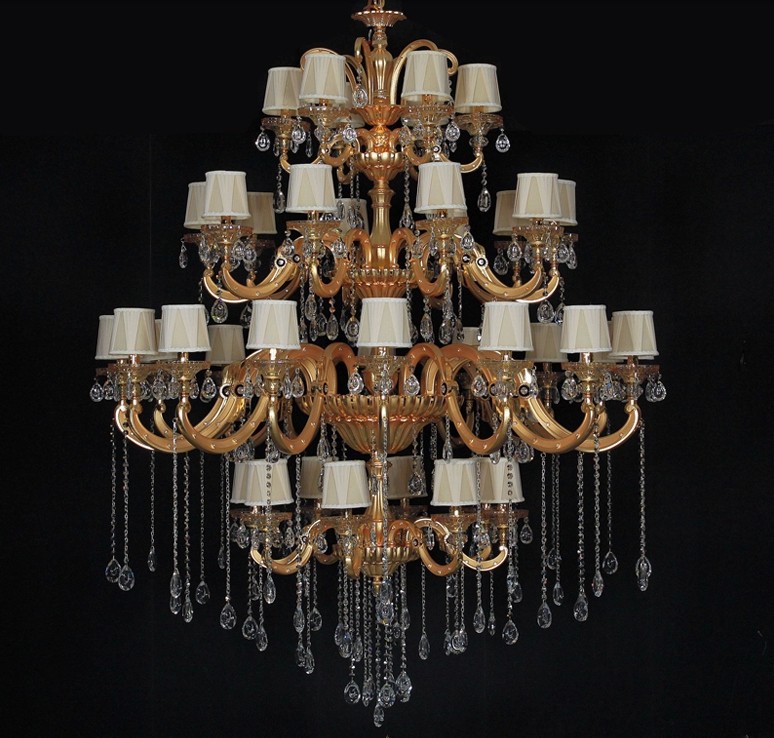 fast 2014 newest arrival el golden crystal chandelier lamp with 40 metal arms sy4026/40l d1500mm h2800mm