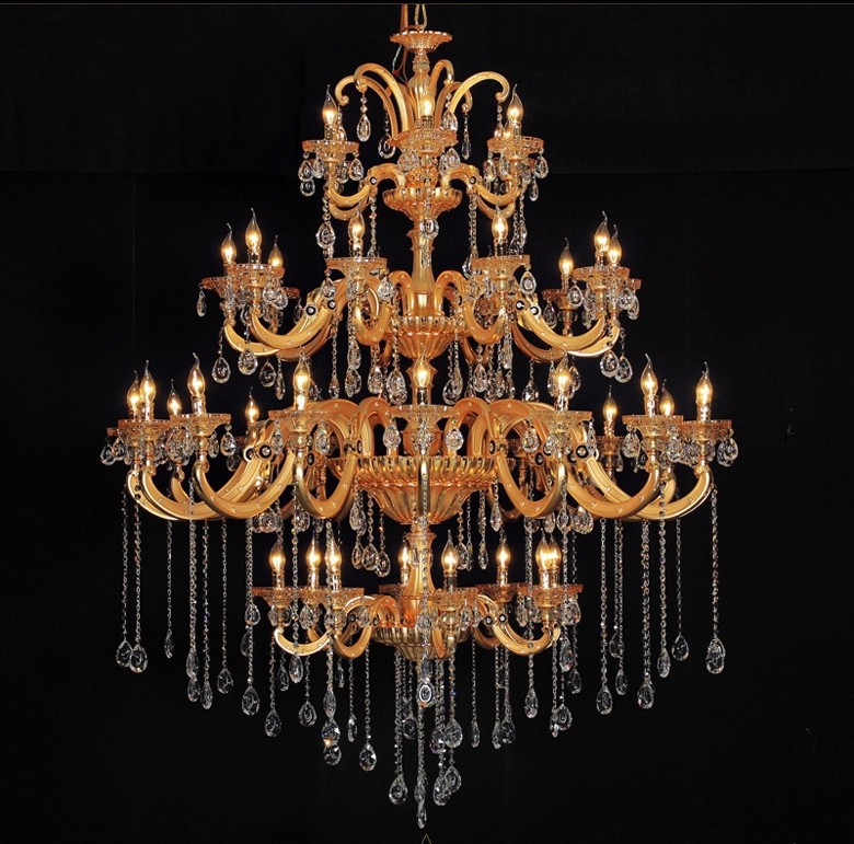 fast 2014 newest arrival el golden crystal chandelier lamp with 40 metal arms sy4026/40l d1500mm h2800mm