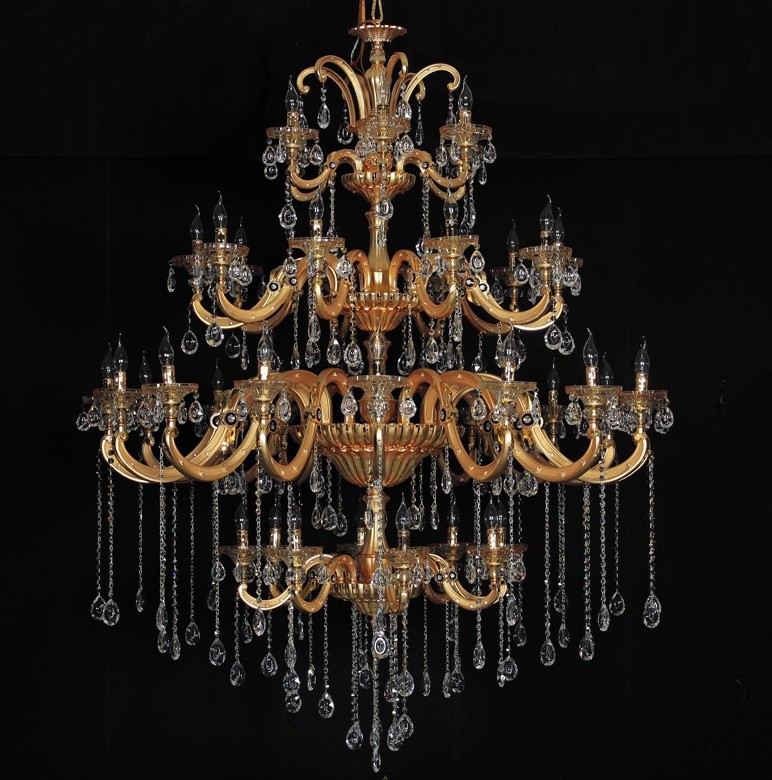 fast 2014 newest arrival el golden crystal chandelier lamp with 40 metal arms sy4026/40l d1500mm h2800mm