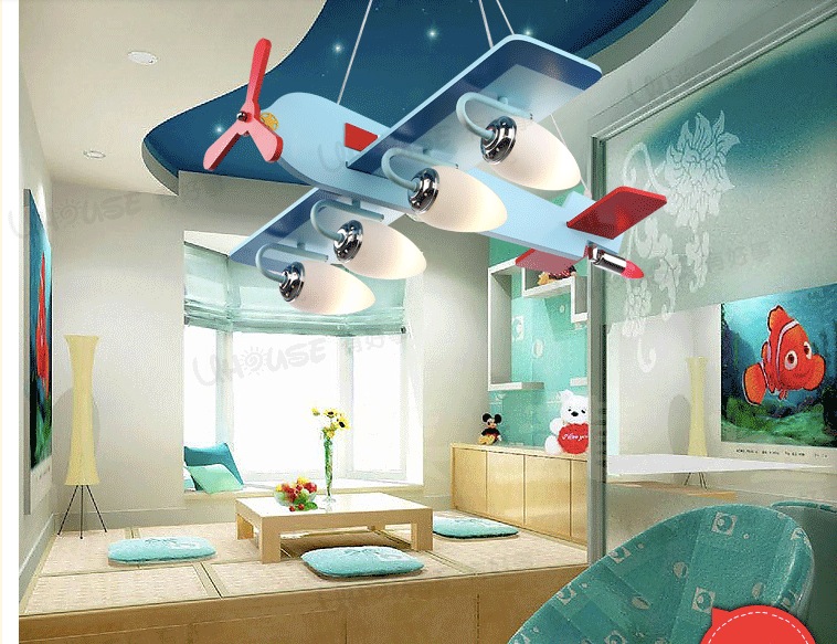 fast children's bedroom pendant lights cartoon ceiling lamps 4 head e27 base children lamp