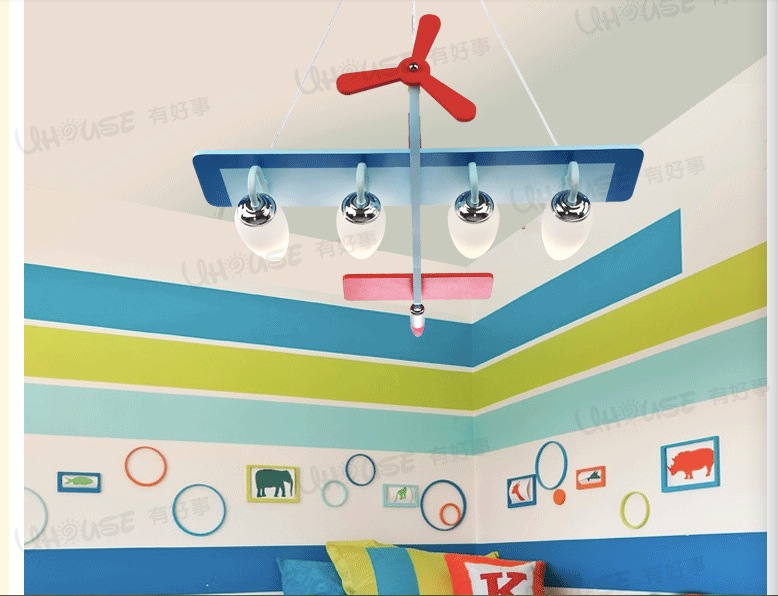 fast children's bedroom pendant lights cartoon ceiling lamps 4 head e27 base children lamp