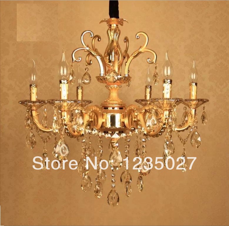 fast classic golden crystal pendant lamp, crystal light, lighting fixture with crystals sy4017/6l d680mm h650mm