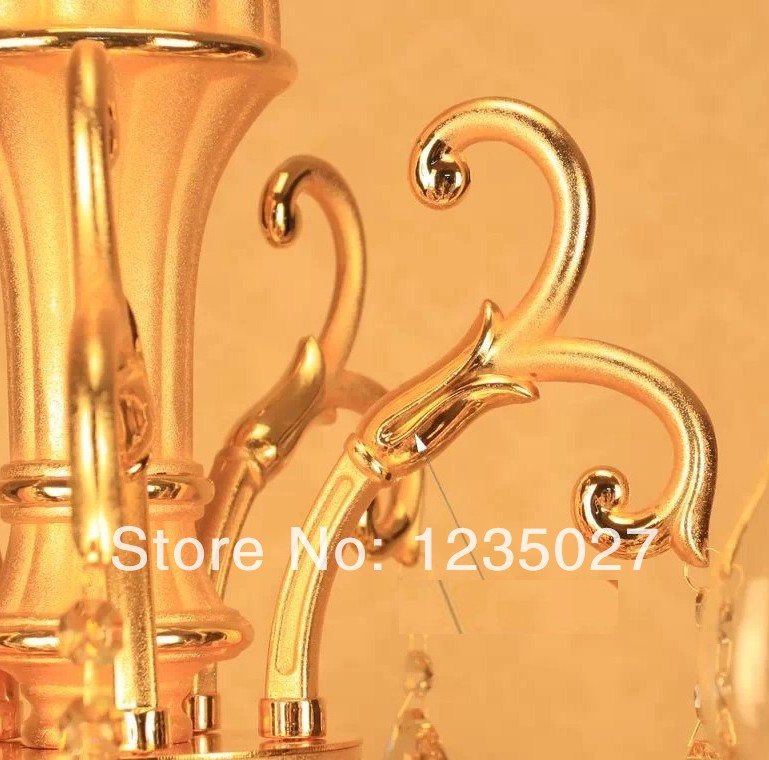 fast classic golden crystal pendant lamp, crystal light, lighting fixture with crystals sy4017/6l d680mm h650mm