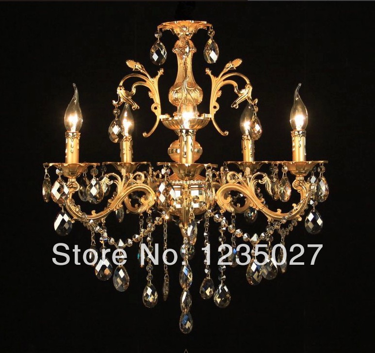 fast classic metal crystal chandelier golden color silver crystal chandelier pendant lamp sy4015/5l