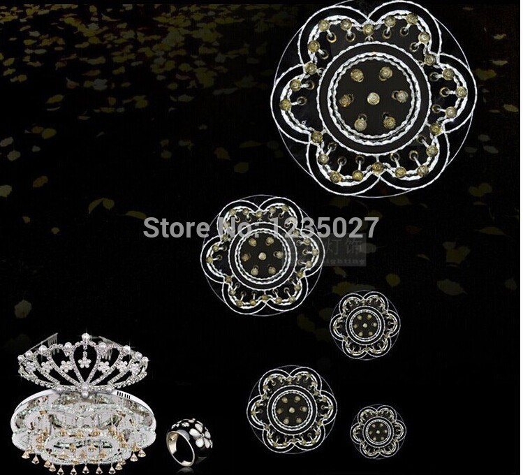 floral diamond led chandelier crystal lamp / light / lighting fixture modern led circle light d700mm h160mm fast