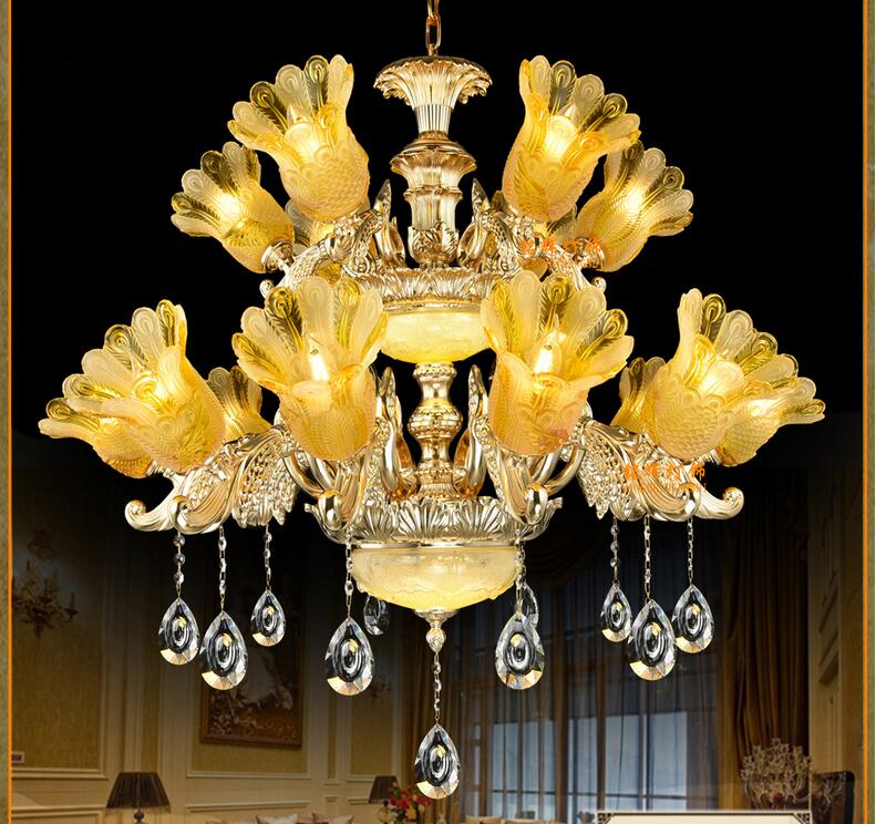 gold zinc alloy simulated jade led crystal chandeliers lighting fixtures cristal chandeliers ac guaranteed