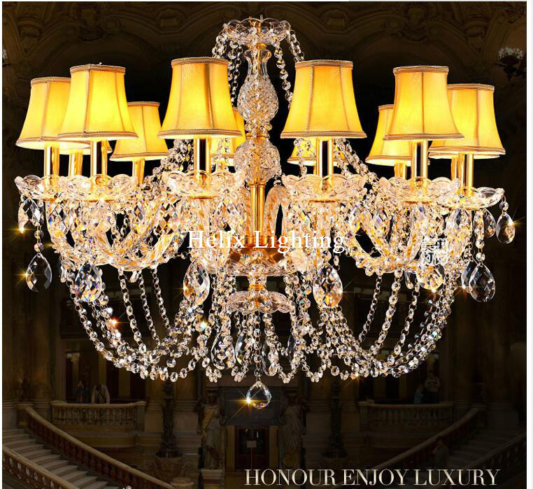 golden clear k9 crystal chandelier lustre chandelier lustres de cristal chandelier lighting led ac guaranteed